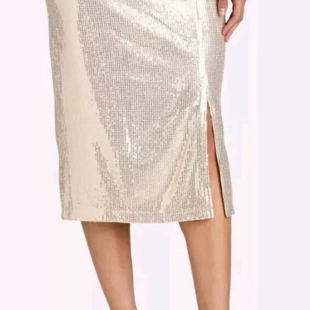 NWT Time and Tru Champagne color Midi Sequin Skirt multiple sizes formal party